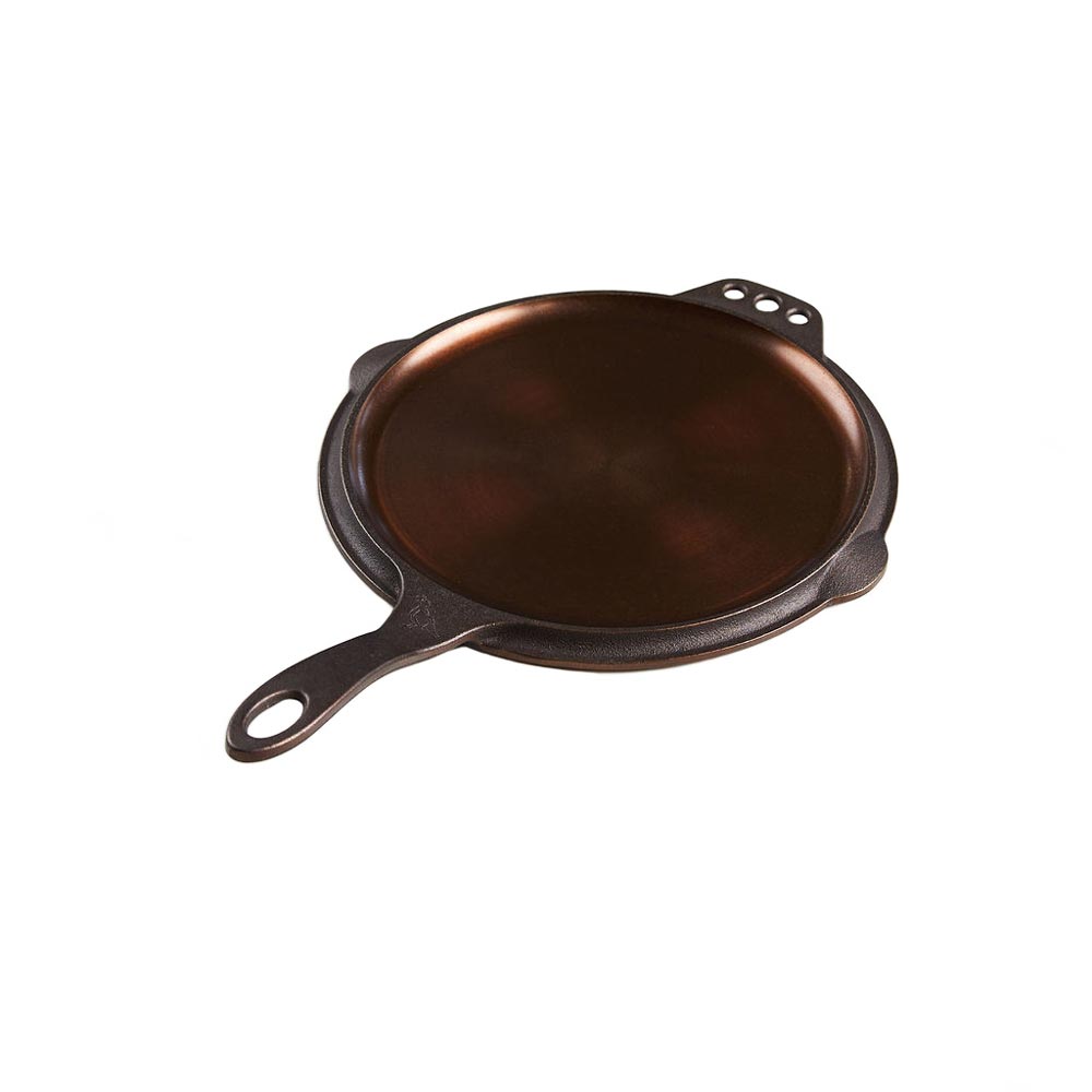 Smithey Cast Iron Braiser with Glass Lid, 14-Inch, Two Handles on